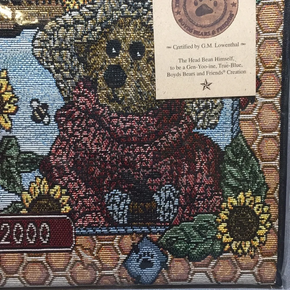 Vintage Y2K Boyds Bears Ain’t Life Sweet Tapestry Wall Calendar With Sunflowers